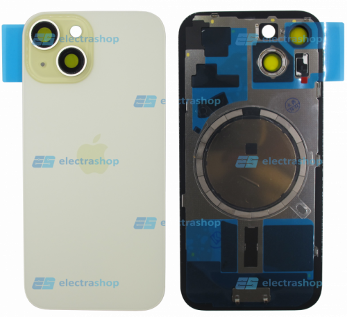 Задняя крышка для IPhone 15 желтая (Оригинал)