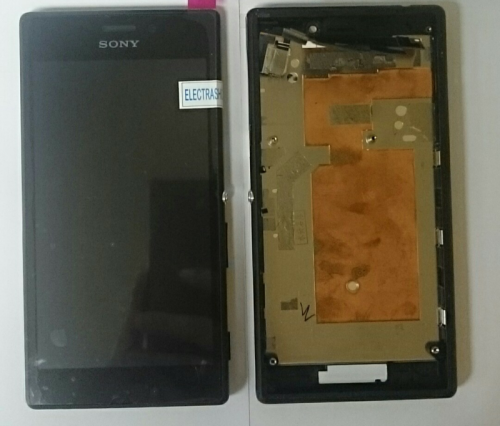 Модуль-дисплей Sony Xperia M2/D2303 с рамкой черный (ОРИГИНАЛ)