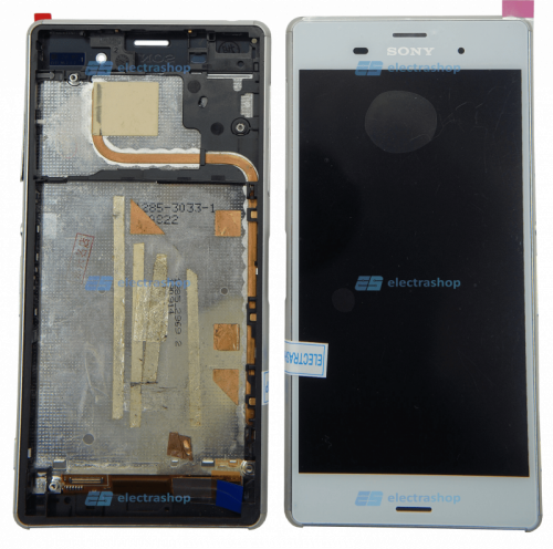 Модуль-дисплей Sony Xperia Z3 L55T/D6603 с рамкой белый (ОРИГИНАЛ)