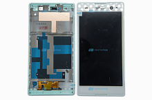 Модуль-дисплей Sony Xperia C3/Xperia C3 Dual/D2533/D2505 с рамкой белый (ОРИГИНАЛ)