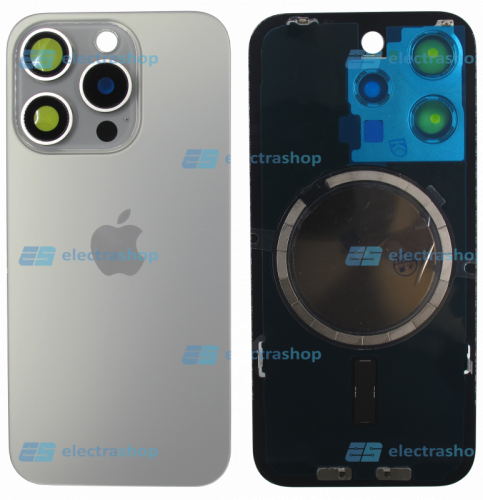 Задняя крышка для IPhone 15 Pro натуральный титан (Оригинал)