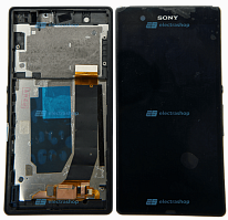 Модуль-дисплей Sony Xperia Z C6603/C6602/C6606/L36i/L36h/L36a черный с рамкой (ОРИГИНАЛ)