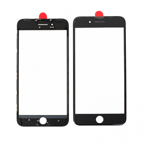 Стекло для дисплея IPhone 8 Plus черное (рамка+ОСА клей)