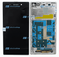 Модуль-дисплей Sony Xperia Z2 L50W/D6502/D6503 с рамкой белый (ОРИГИНАЛ)