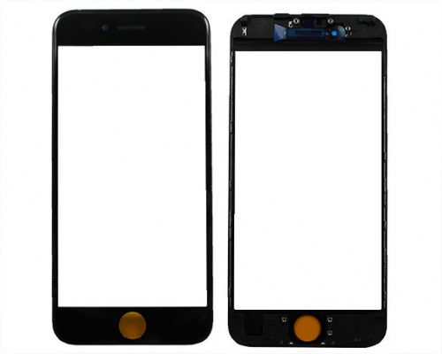 Стекло для дисплея IPhone 6 4.7 черное (рамка+ОСА клей)