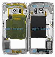 Средняя часть корпуса для Samsung Galaxy S6 edge (G925F) белый (Оригинал)