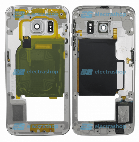 Средняя часть корпуса для Samsung Galaxy S6 edge (G925F) белый (Оригинал)