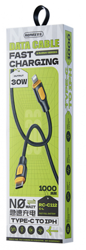 Кабель для Iphone REMAX 2.4a RC-112 (C-L) (Black)